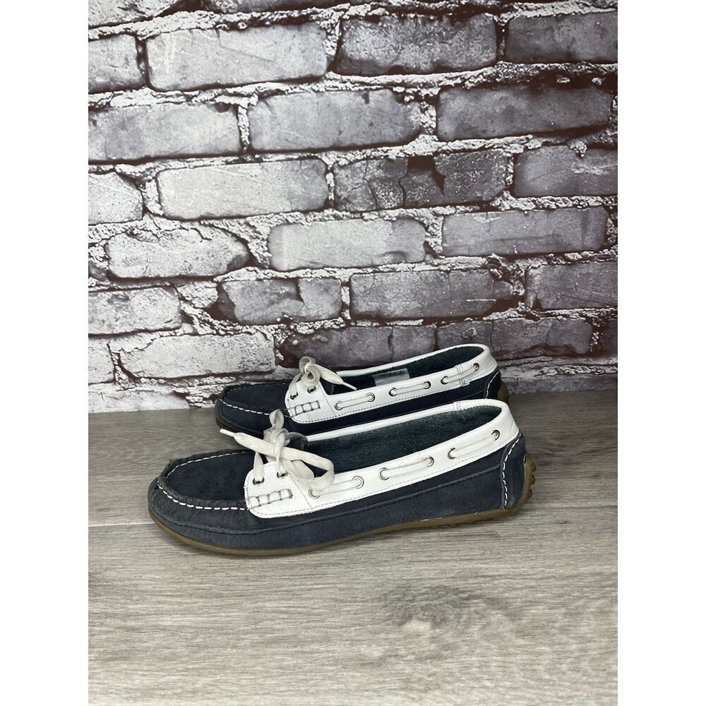 SOUL of AFRICA Nerina Juliet White Blue Leather Bow Ballet Flats Women 7M US/38